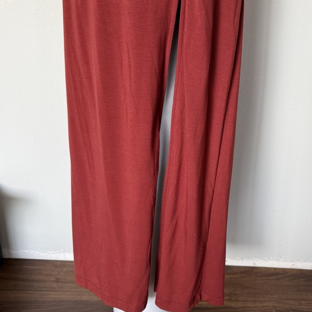 Free People Haley Strapless Maxi Dress M Rust Ruched Bodycon Slit Stretch Sexy - Picture 5 of 12